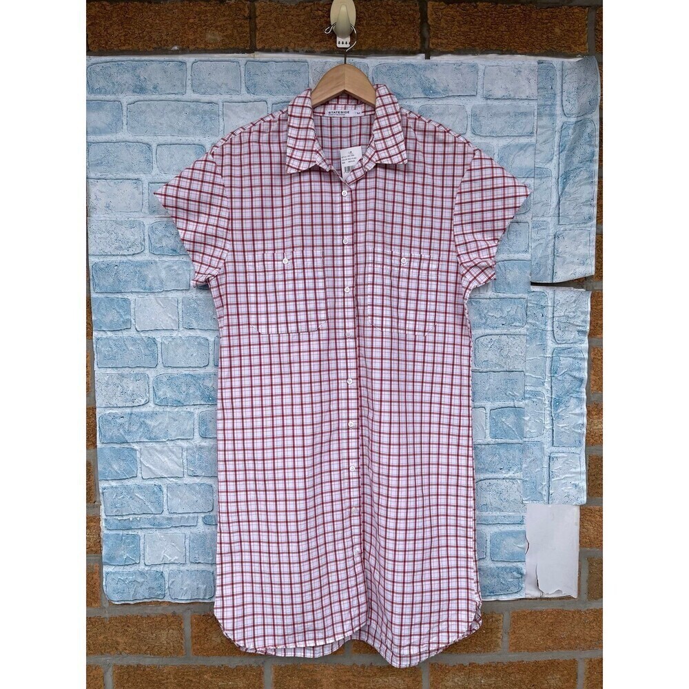 STATESIDE BUTTON DOWN PLAID DRESS size medium